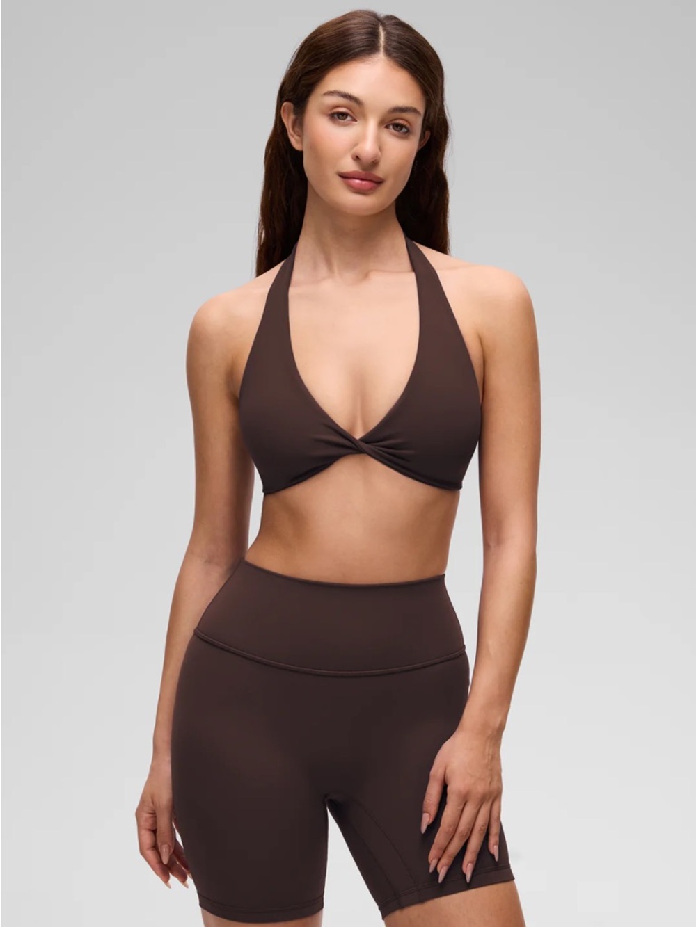 Butterluxe Double Lined Twist Halter Sports Bra